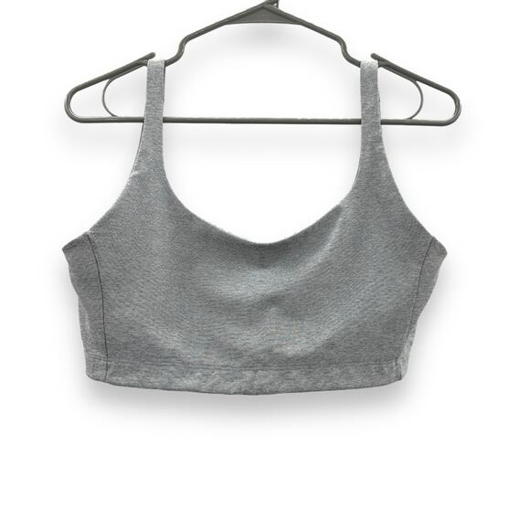 Outdoor Voices Heather Gray Scoop Neck Sports Bra Sz L - Picture 1 of 4